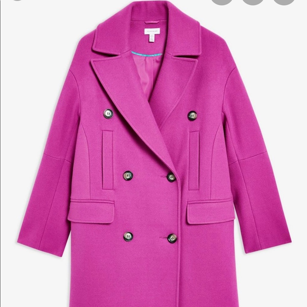 ISO Topshop Relaxed coat in pink. Sz Lg, 12, 14